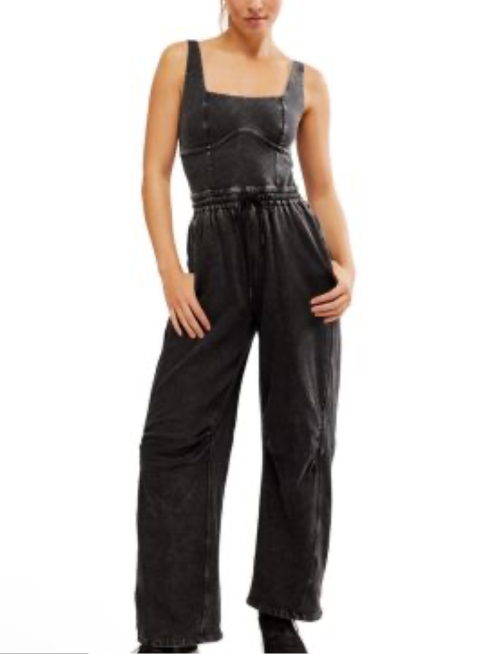 Fp Movement Inbound Onesie Size XL Black Acid Wash Jumpsuit
